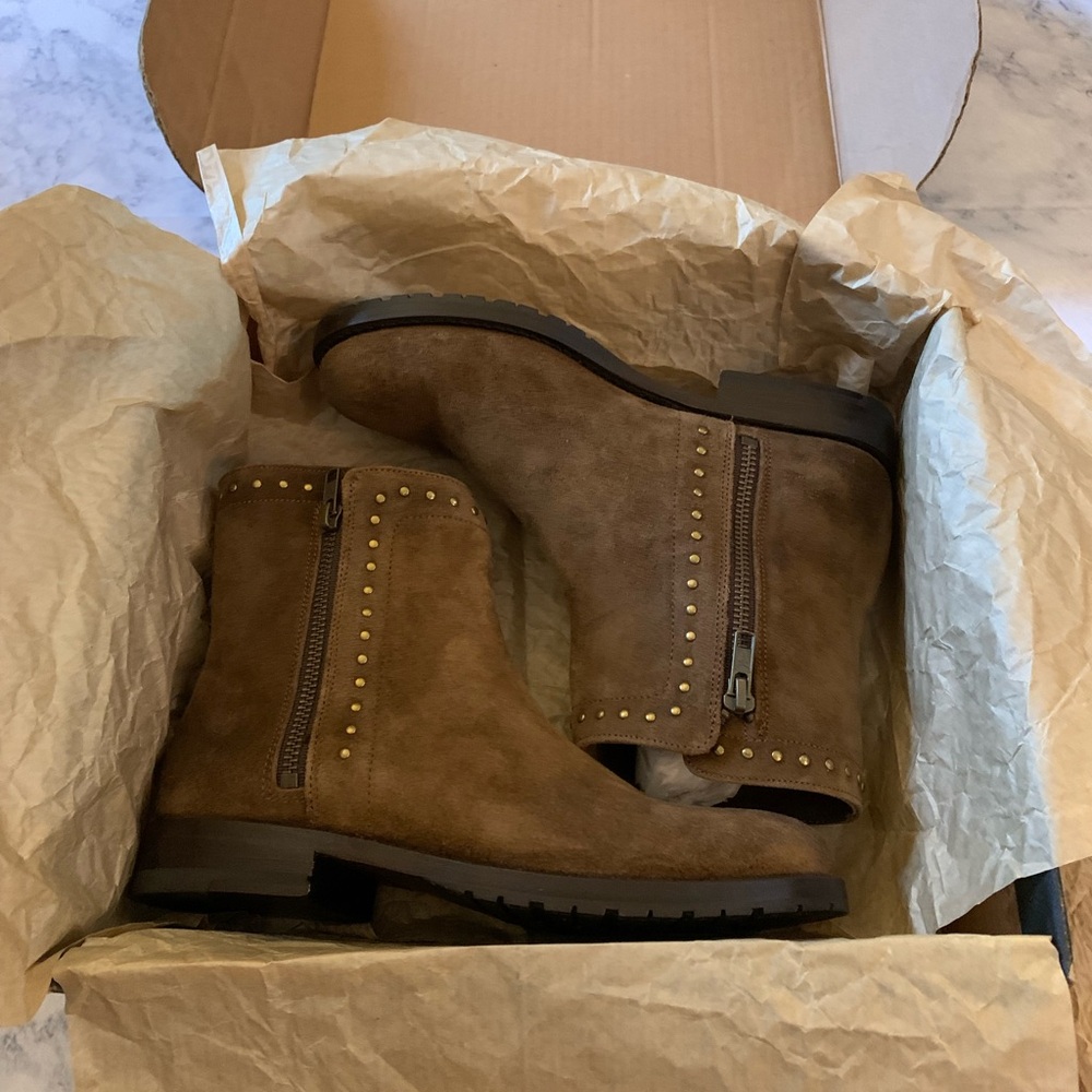 Frye Natalie Stud Double Zip Ankle Boots - Picture 4 of 6